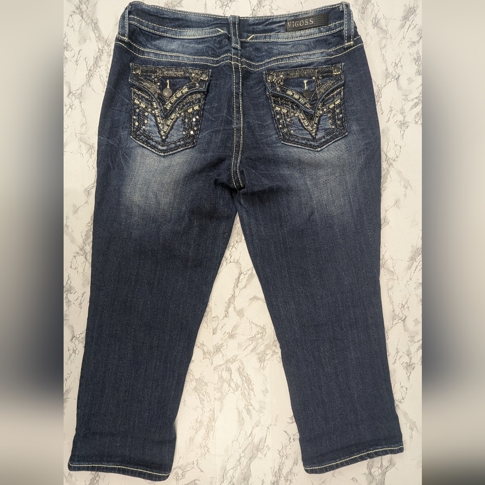 Vigoss Heritage Fit Size 10 Dark Wash Capris